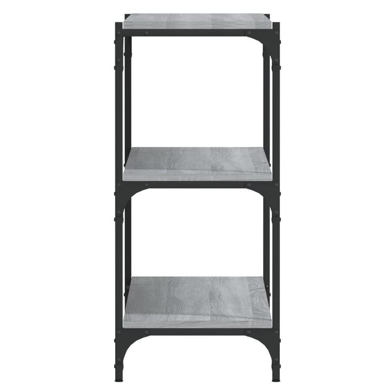 Boekenkast 100x33x70,5 cm hout en staal grijs sonoma eikenkleur MeubelReus