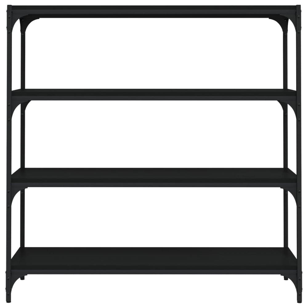 Boekenkast 100x33x100 cm bewerkt hout en staal zwart MeubelReus