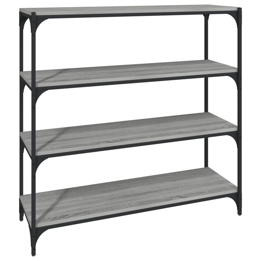 Boekenkast 100x33x100 cm hout en staal grijs sonoma eikenkleur MeubelReus