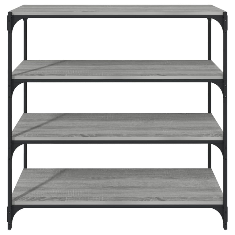 Boekenkast 100x33x100 cm hout en staal grijs sonoma eikenkleur MeubelReus