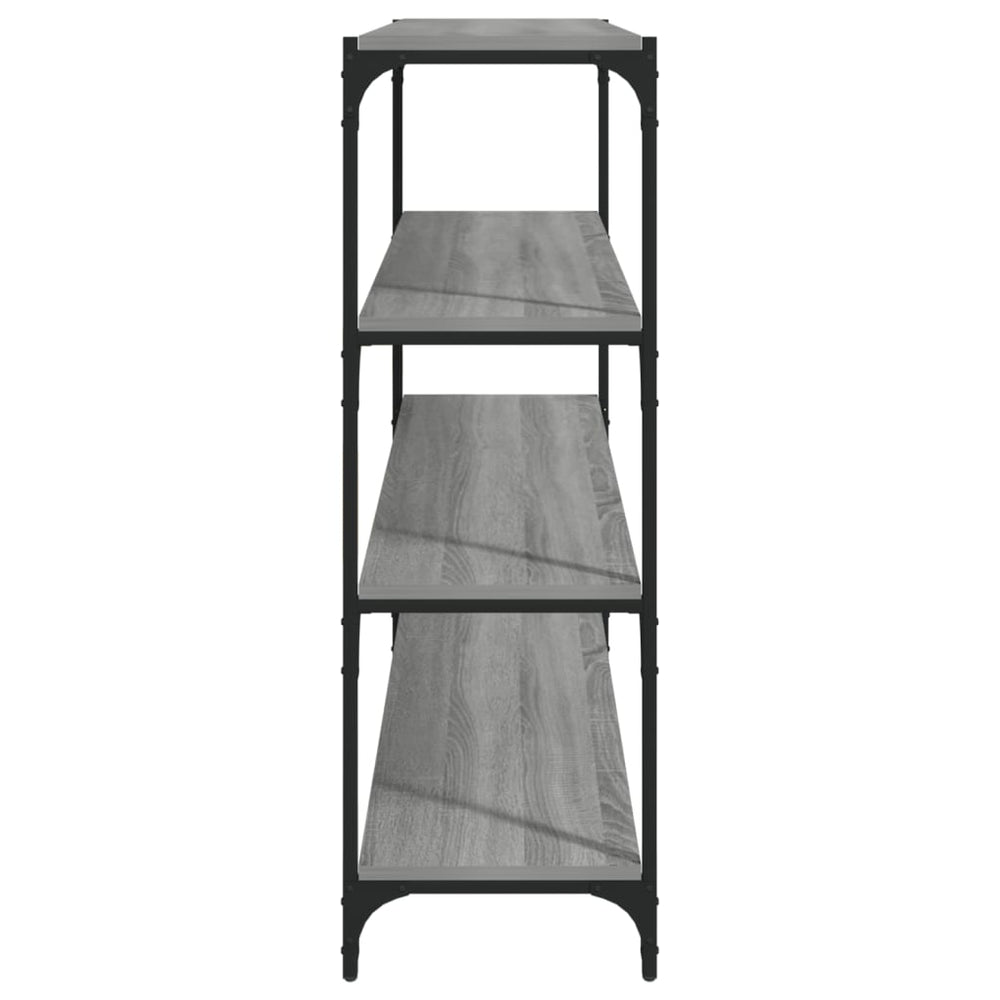 Boekenkast 100x33x100 cm hout en staal grijs sonoma eikenkleur MeubelReus