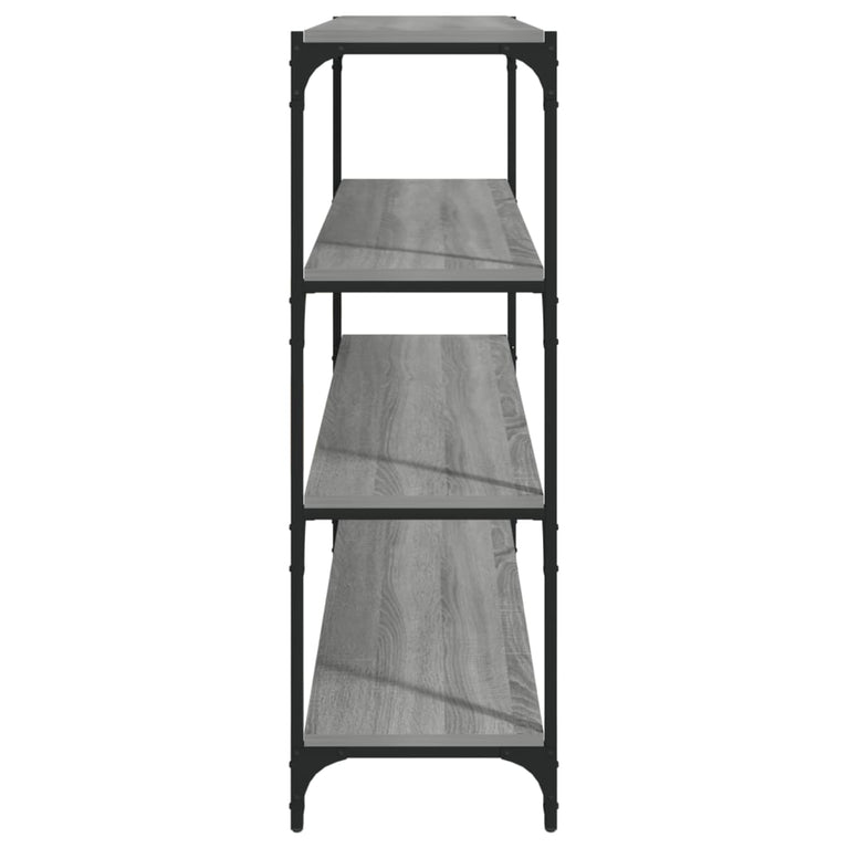 Boekenkast 100x33x100 cm hout en staal grijs sonoma eikenkleur MeubelReus
