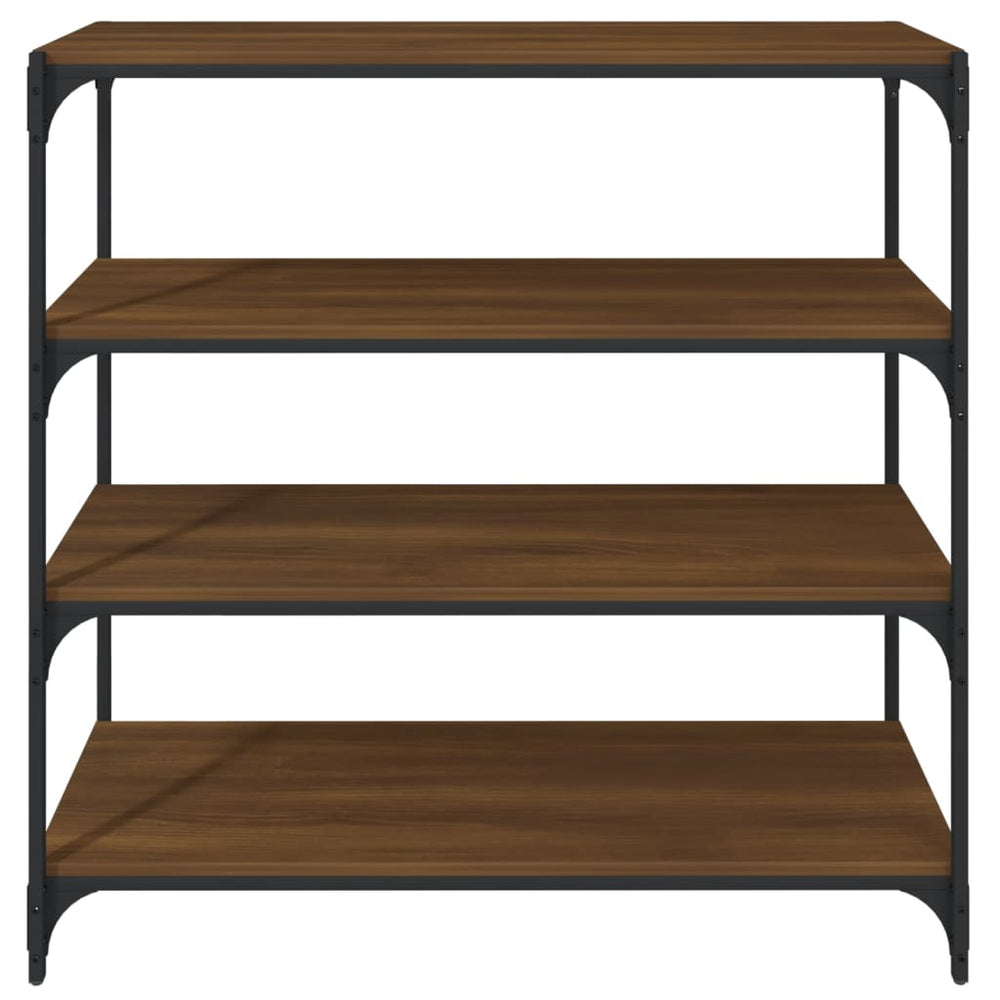 Boekenkast 100x33x100 cm bewerkt hout en staal bruineikenkleur MeubelReus