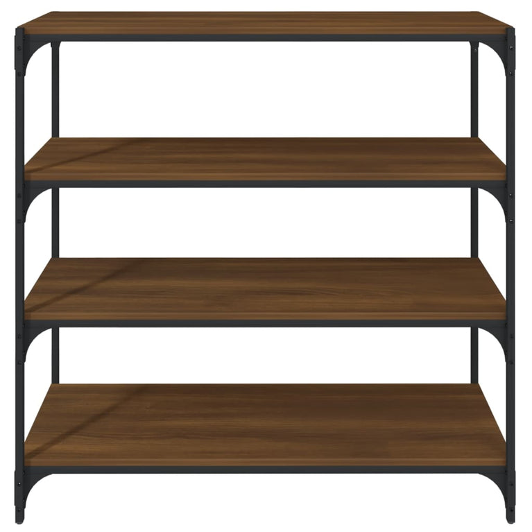 Boekenkast 100x33x100 cm bewerkt hout en staal bruineikenkleur MeubelReus