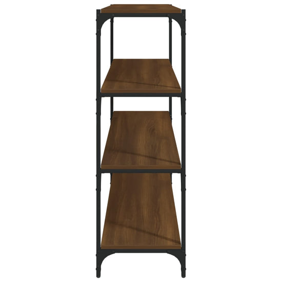 Boekenkast 100x33x100 cm bewerkt hout en staal bruineikenkleur MeubelReus