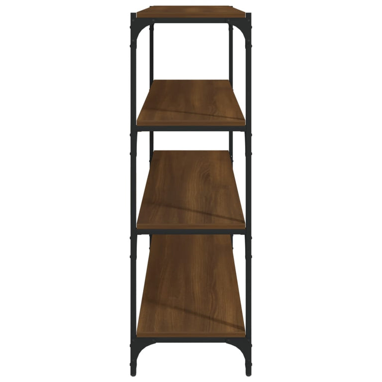 Boekenkast 100x33x100 cm bewerkt hout en staal bruineikenkleur MeubelReus