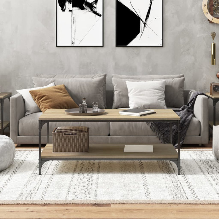 Salontafel 80x50x40 cm bewerkt hout sonoma eikenkleurig MeubelReus