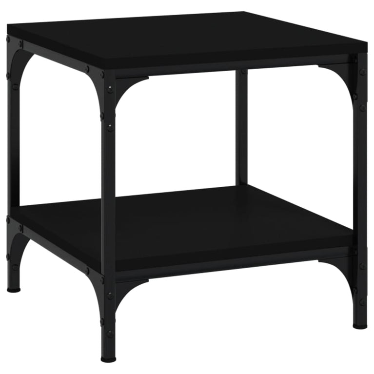 Bijzettafels 2 st 40x40x40 cm bewerkt hout zwart MeubelReus
