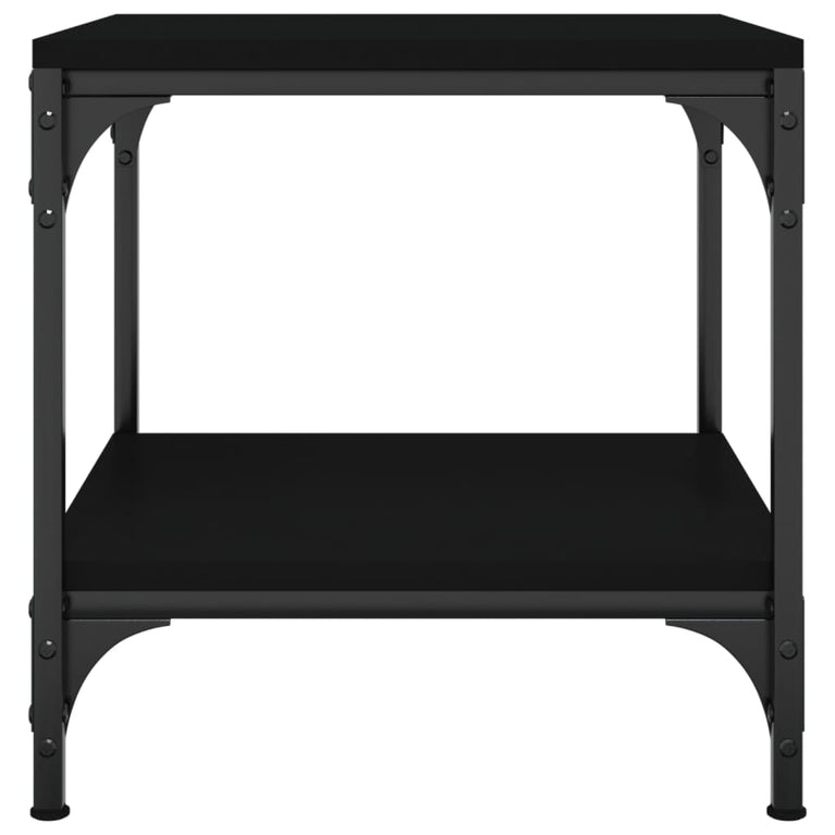 Bijzettafels 2 st 40x40x40 cm bewerkt hout zwart MeubelReus