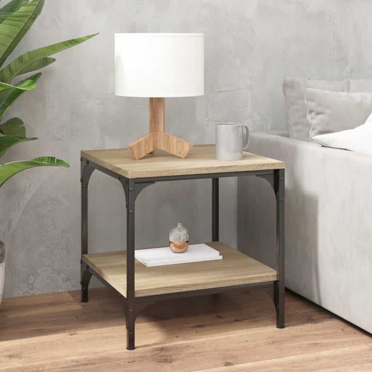 Bijzettafels 2 st 40x40x40 cm bewerkt hout sonoma eikenkleurig MeubelReus