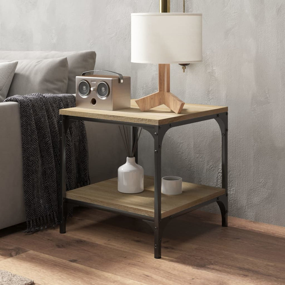 Bijzettafels 2 st 40x40x40 cm bewerkt hout sonoma eikenkleurig MeubelReus