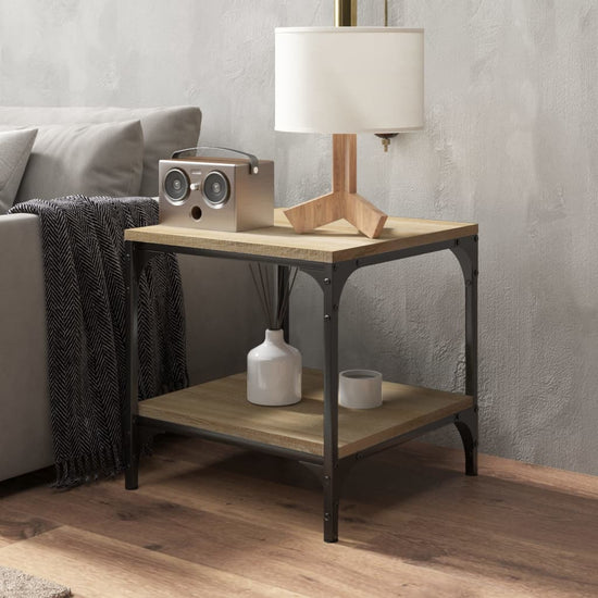 Bijzettafels 2 st 40x40x40 cm bewerkt hout sonoma eikenkleurig MeubelReus