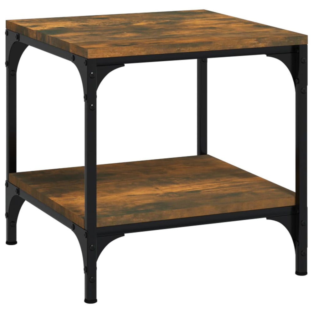 Bijzettafels 2 st 40x40x40 cm bewerkt hout gerookt eiken MeubelReus