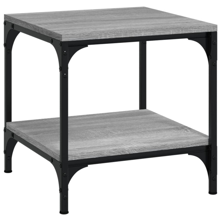 Bijzettafel 40x40x40 cm bewerkt hout grijs sonoma eikenkleurig MeubelReus