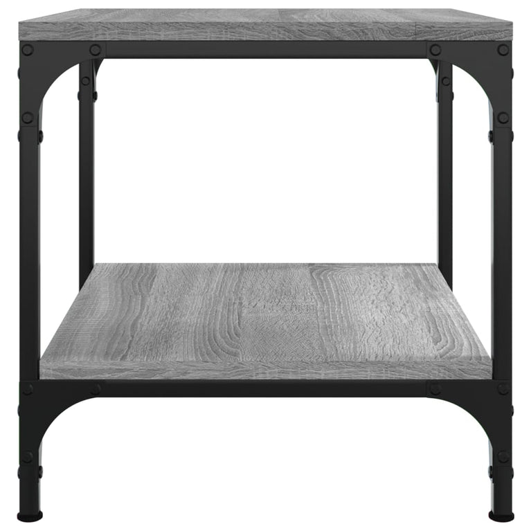Bijzettafel 40x40x40 cm bewerkt hout grijs sonoma eikenkleurig MeubelReus