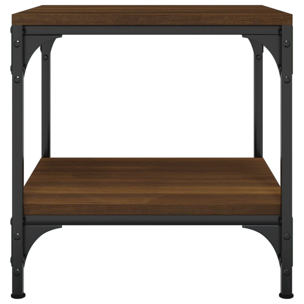 Bijzettafel 40x40x40 cm bewerkt hout bruin eikenkleur MeubelReus