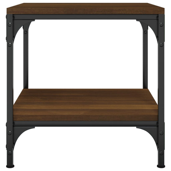 Bijzettafel 40x40x40 cm bewerkt hout bruin eikenkleur MeubelReus