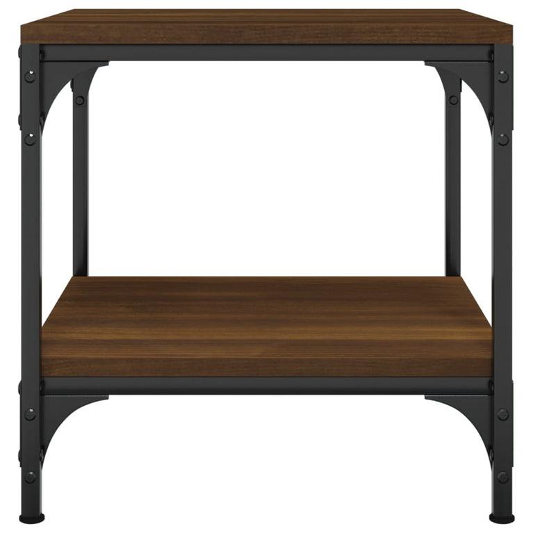 Bijzettafel 40x40x40 cm bewerkt hout bruin eikenkleur MeubelReus