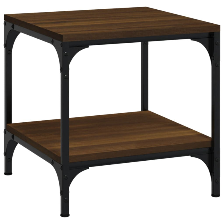 Bijzettafels 2 st 40x40x40 cm bewerkt hout bruineiken MeubelReus