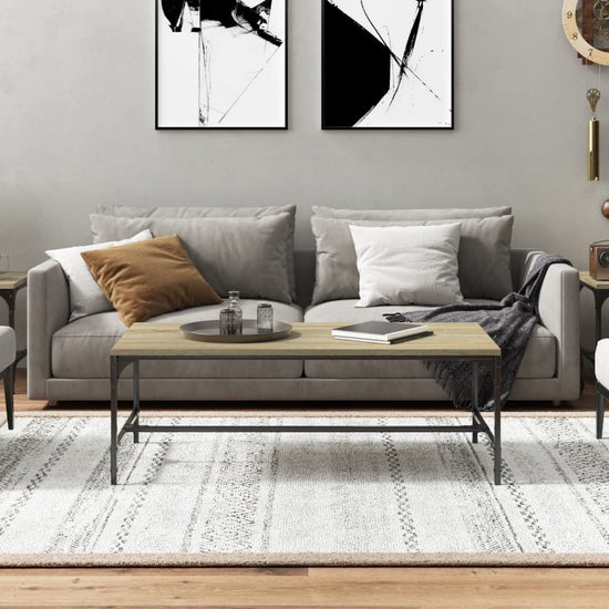 Salontafel 100x50x35 cm bewerkt hout sonoma eikenkleurig MeubelReus