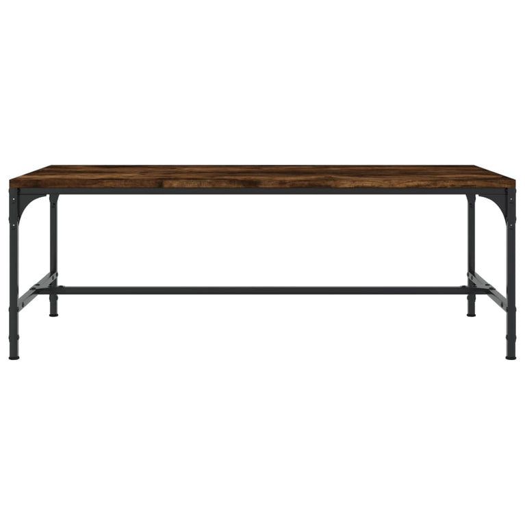 Salontafel 100x50x35 cm bewerkt hout gerookt eikenkleurig MeubelReus