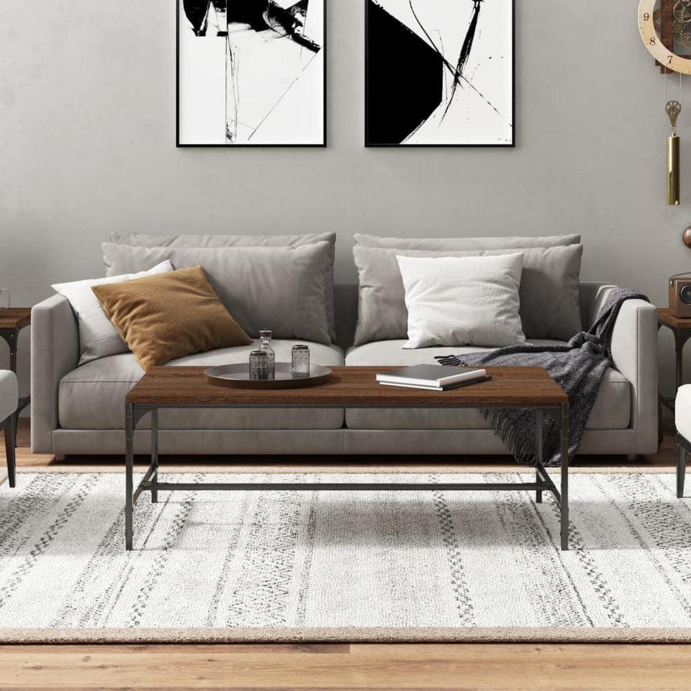 Salontafel 100x50x35 cm bewerkt hout bruin eikenkleur MeubelReus