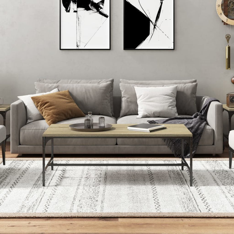 Salontafel 80x50x35 cm bewerkt hout sonoma eikenkleurig MeubelReus