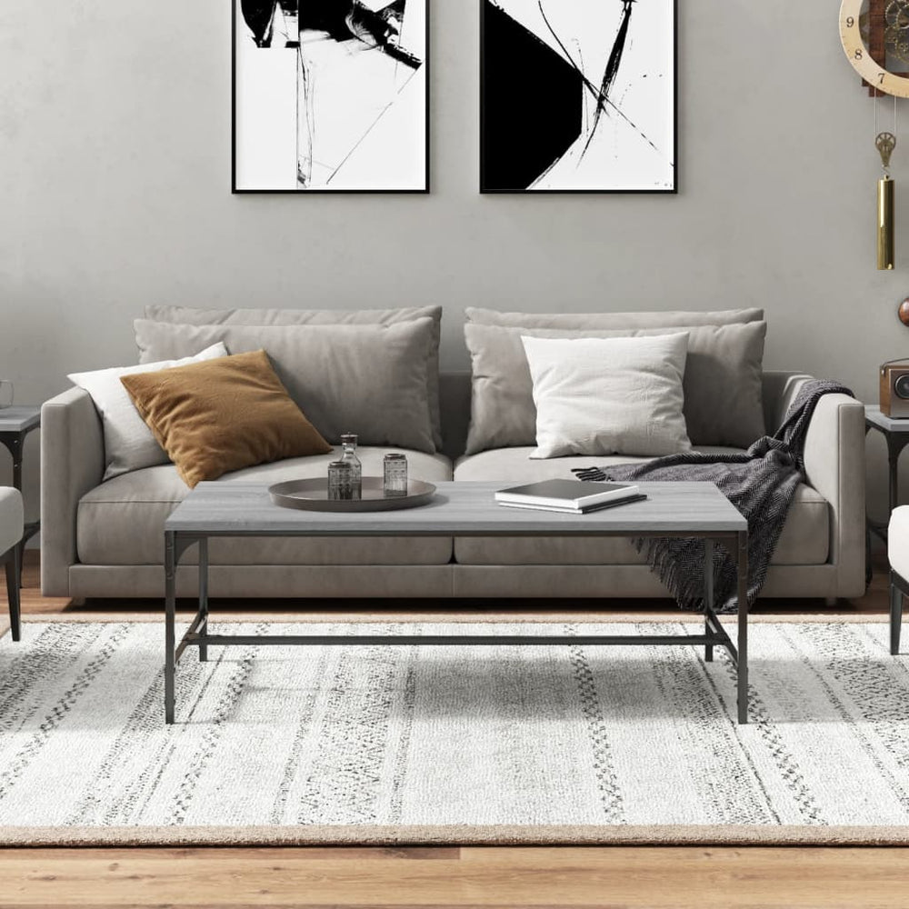 Salontafel 80x50x35 cm bewerkt hout grijs sonoma MeubelReus