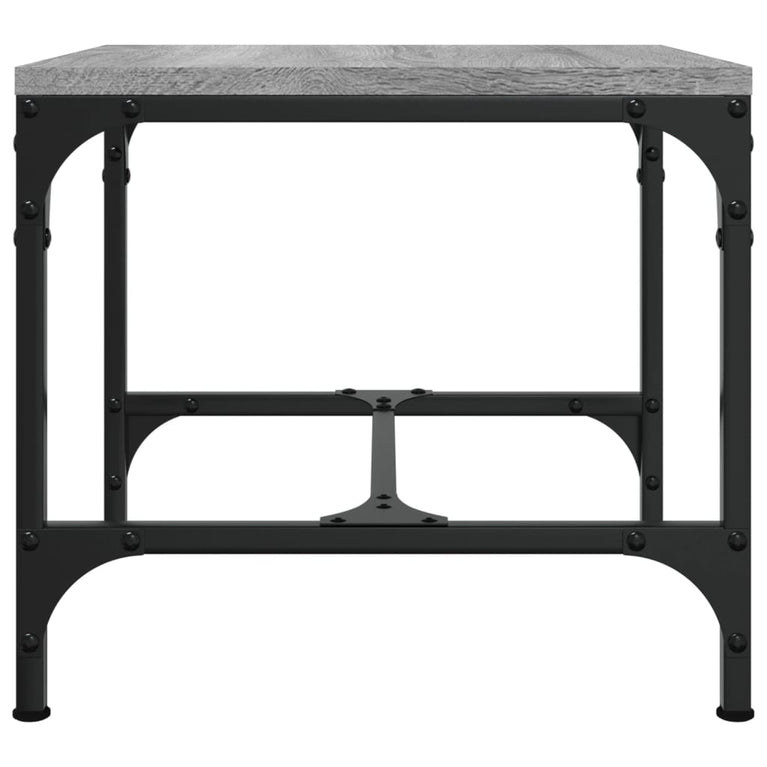 Salontafel 50x50x35 cm bewerkt hout grijs MeubelReus