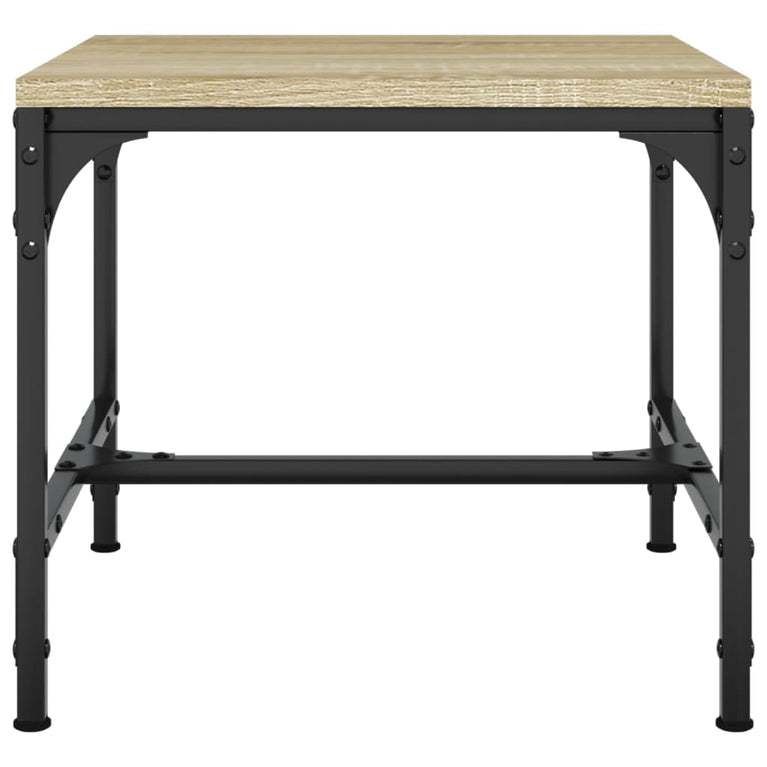 Bijzettafel 40x40x35 cm bewerkt hout sonoma eikenkleurig MeubelReus