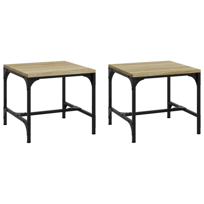 Bijzettafels 2 st 40x40x35 cm bewerkt hout sonoma eikenkleurig MeubelReus
