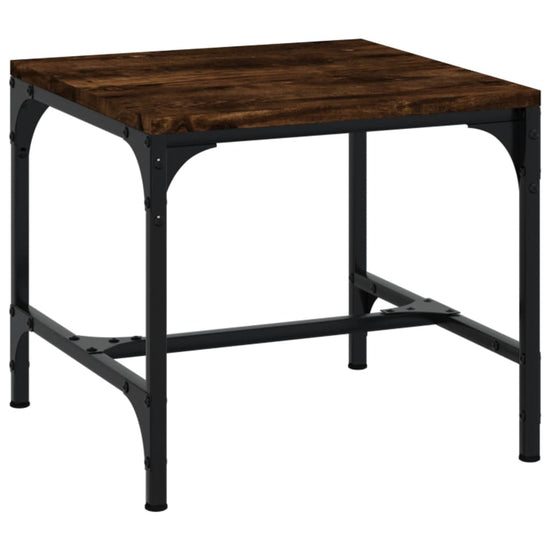 Bijzettafel 40x40x35 cm bewerkt hout gerookt eikenkleurig MeubelReus