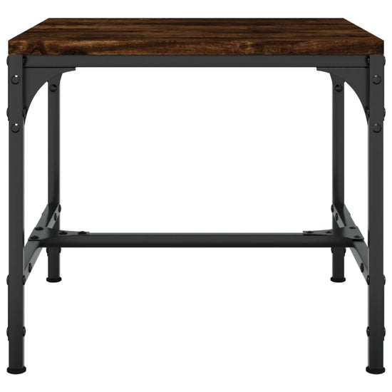 Bijzettafel 40x40x35 cm bewerkt hout gerookt eikenkleurig MeubelReus
