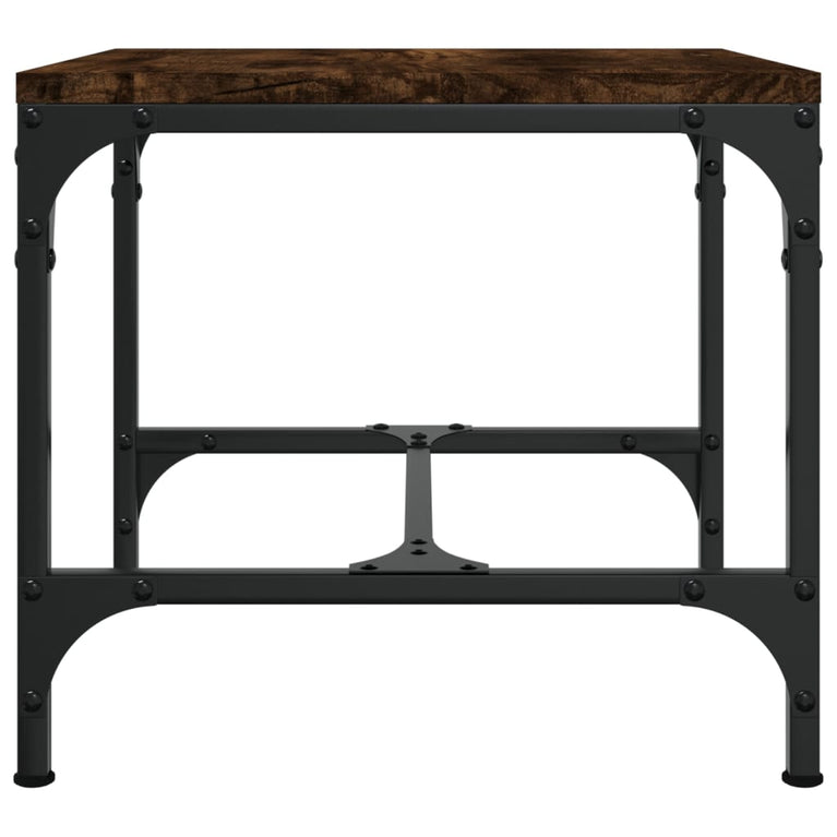 Bijzettafels 2 st 40x40x35 cm bewerkt hout gerookt eiken MeubelReus