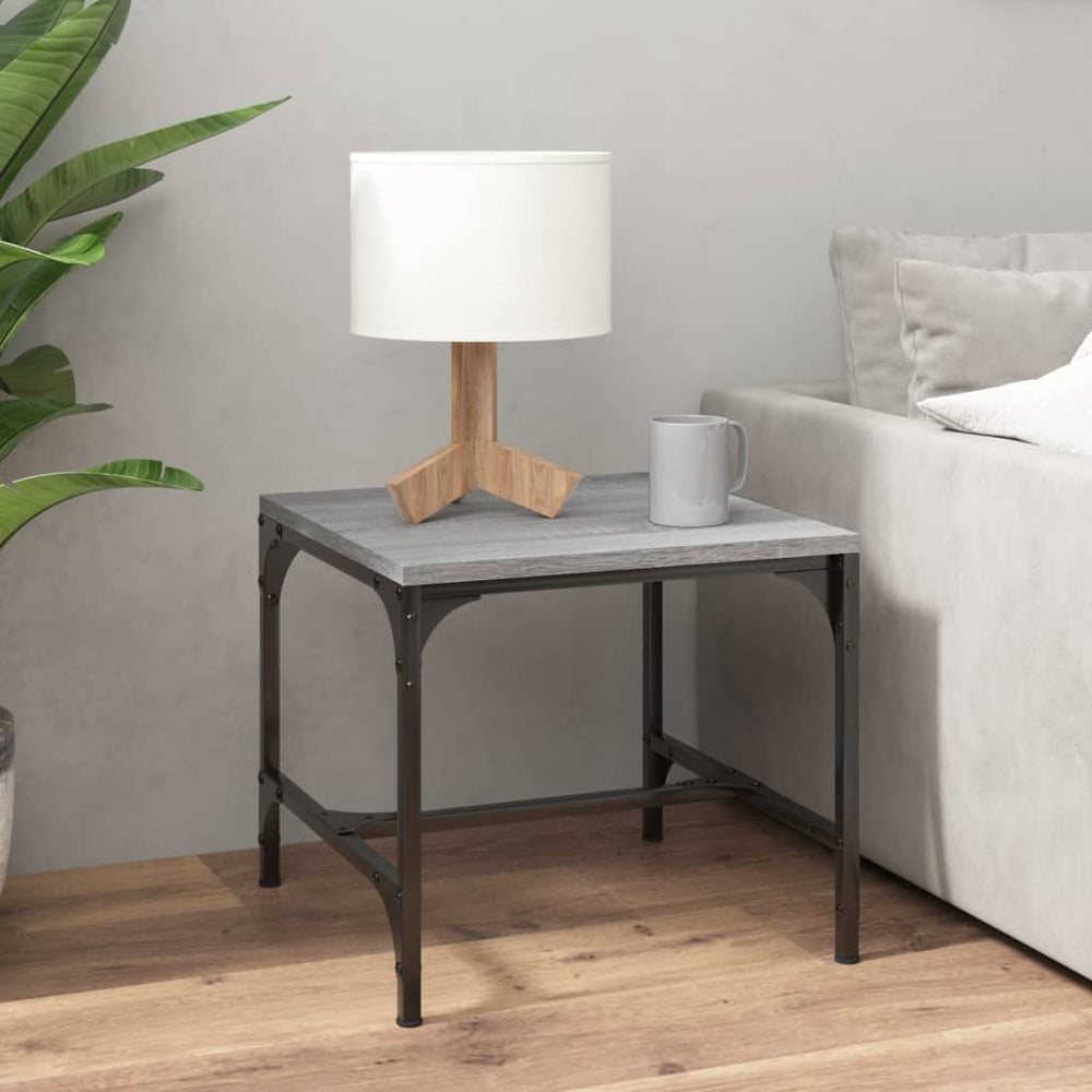 Bijzettafels 2 st 40x40x35 cm bewerkt hout grijs sonoma eiken MeubelReus