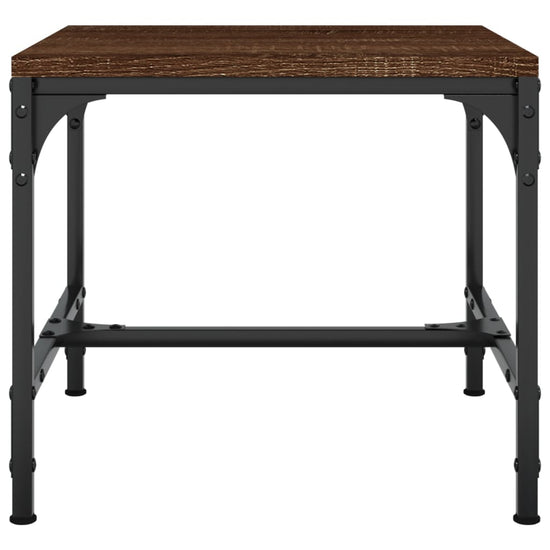 Bijzettafel 40x40x35 cm bewerkt hout bruin eikenkleur MeubelReus