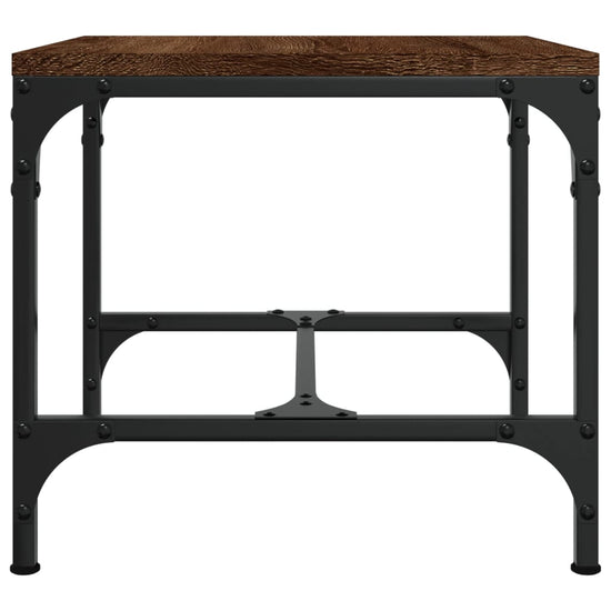 Bijzettafel 40x40x35 cm bewerkt hout bruin eikenkleur MeubelReus