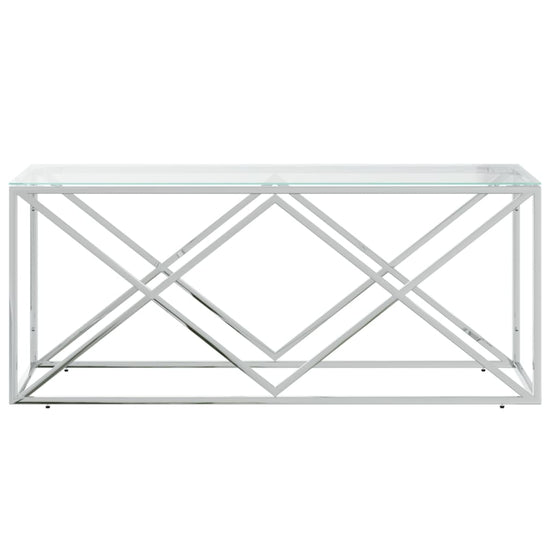 Salontafel 110x45x45 cm roestvrij staal en glas MeubelReus