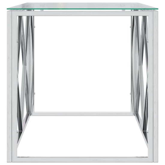 Salontafel 110x45x45 cm roestvrij staal en glas MeubelReus