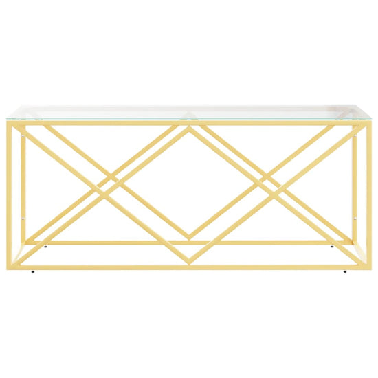 Salontafel 110x45x45 cm roestvrij staal en glas MeubelReus