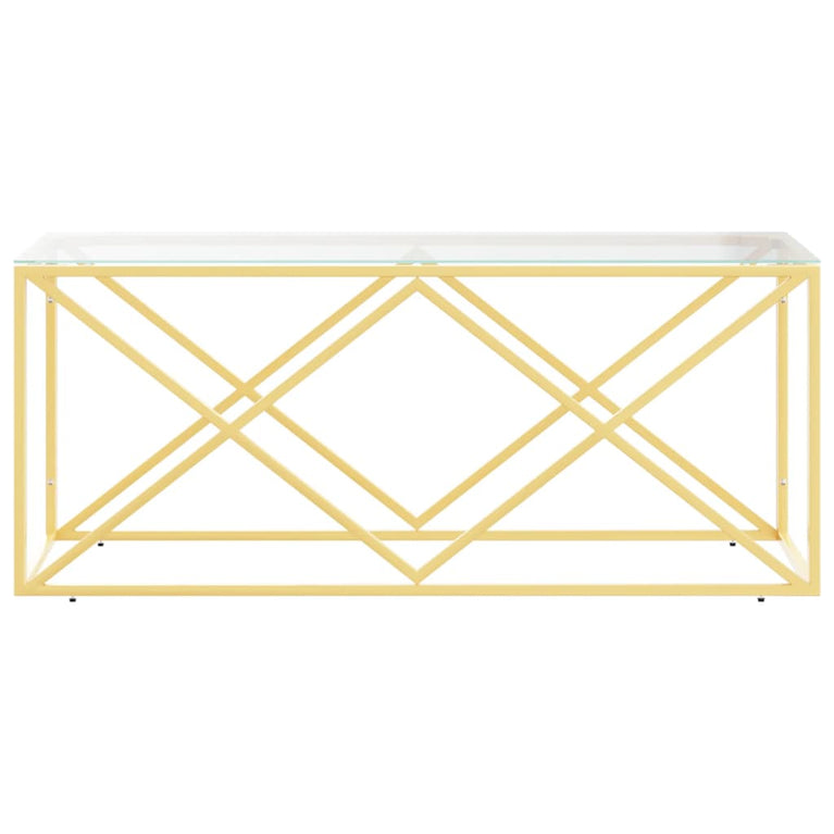 Salontafel 110x45x45 cm roestvrij staal en glas MeubelReus