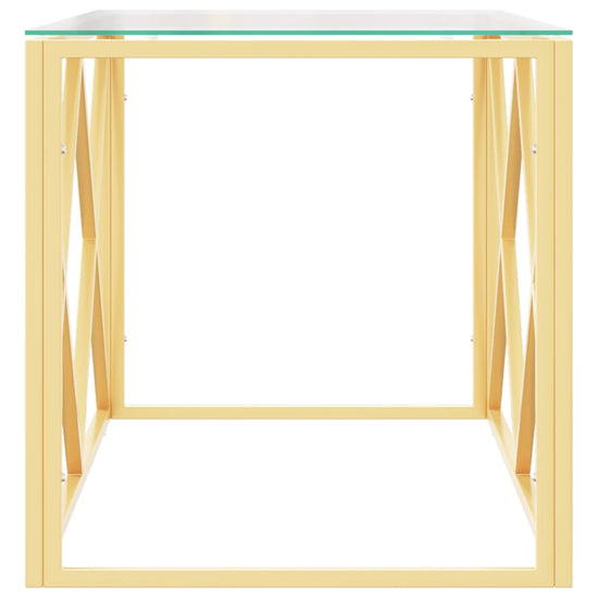 Salontafel 110x45x45 cm roestvrij staal en glas MeubelReus