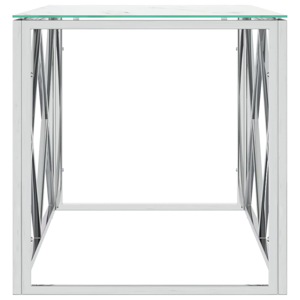 Salontafel 110x45x45 cm roestvrij staal en glas MeubelReus