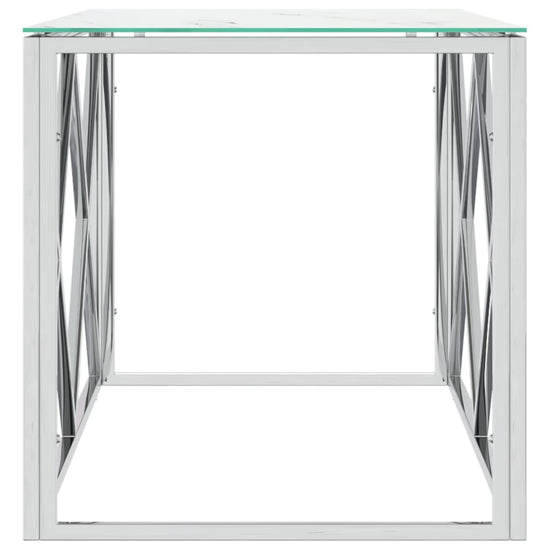 Salontafel 110x45x45 cm roestvrij staal en glas MeubelReus