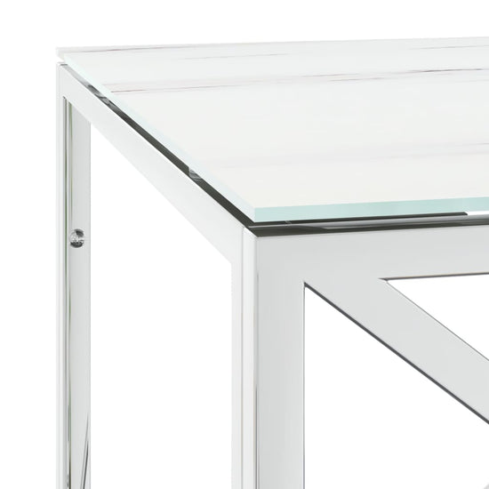 Salontafel 110x45x45 cm roestvrij staal en glas MeubelReus