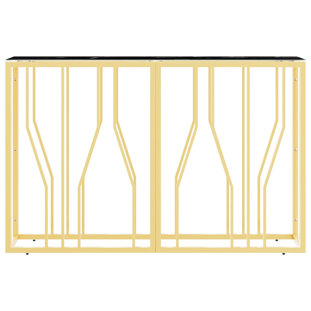 Wandtafel 110x30x70 cm roestvrij staal en glas goudkleurig MeubelReus