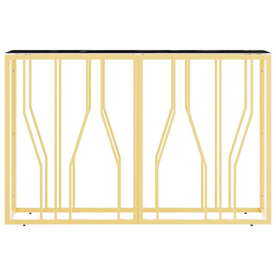 Wandtafel 110x30x70 cm roestvrij staal en glas goudkleurig MeubelReus