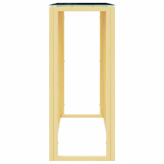 Wandtafel 110x30x70 cm roestvrij staal en glas goudkleurig MeubelReus