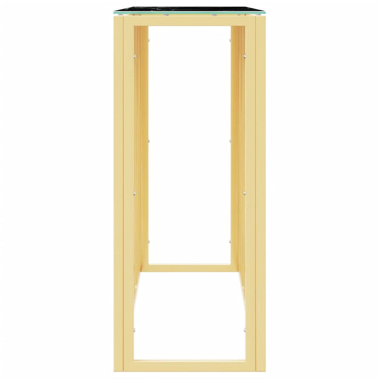 Wandtafel 110x30x70 cm roestvrij staal en glas goudkleurig MeubelReus
