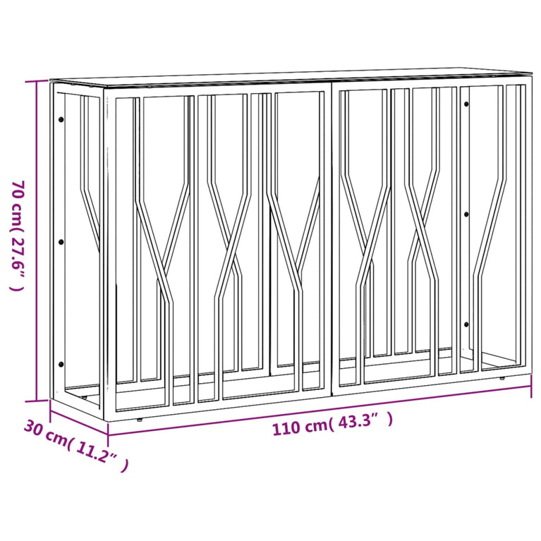 Wandtafel 110x30x70 cm roestvrij staal en glas goudkleurig MeubelReus